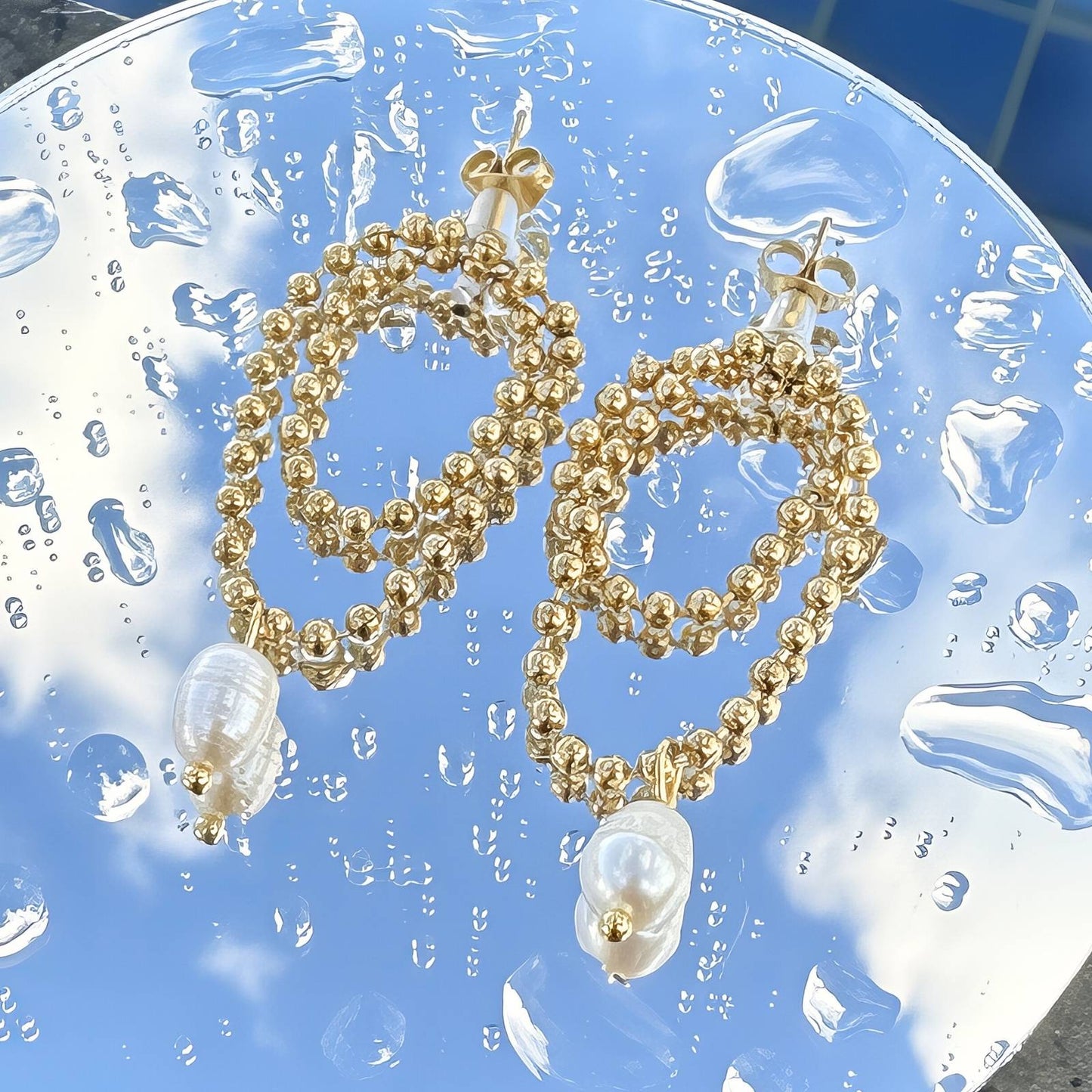 Beaded Pearl Earrings