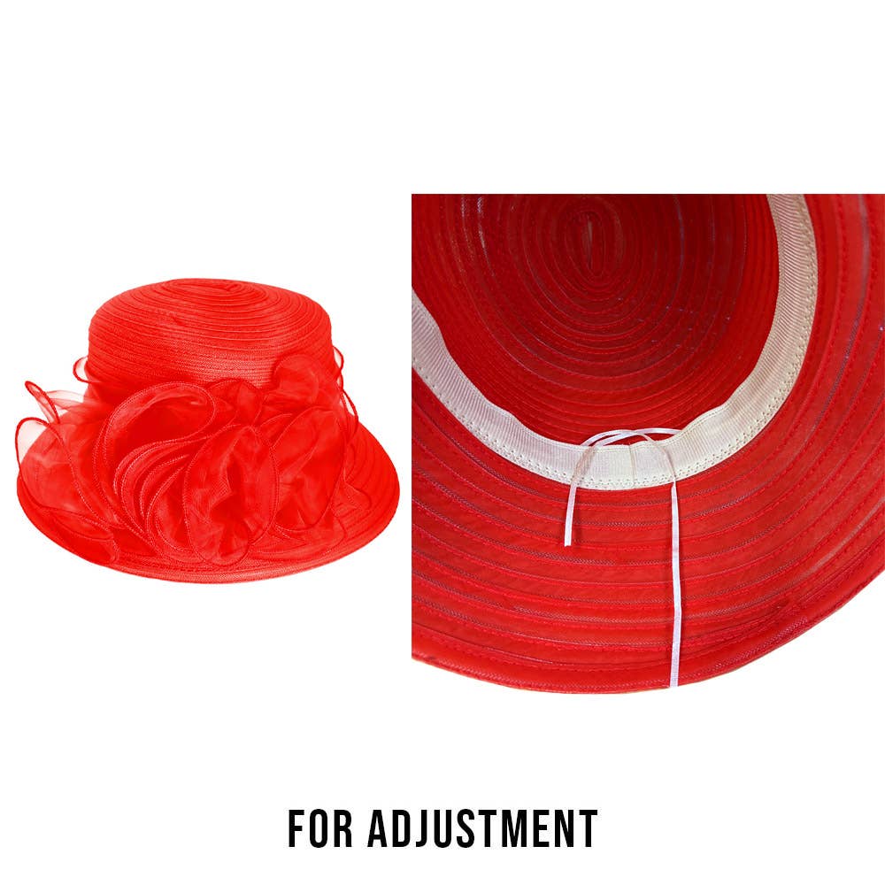 Mesh Flower Accented Dressy Hat
: Black