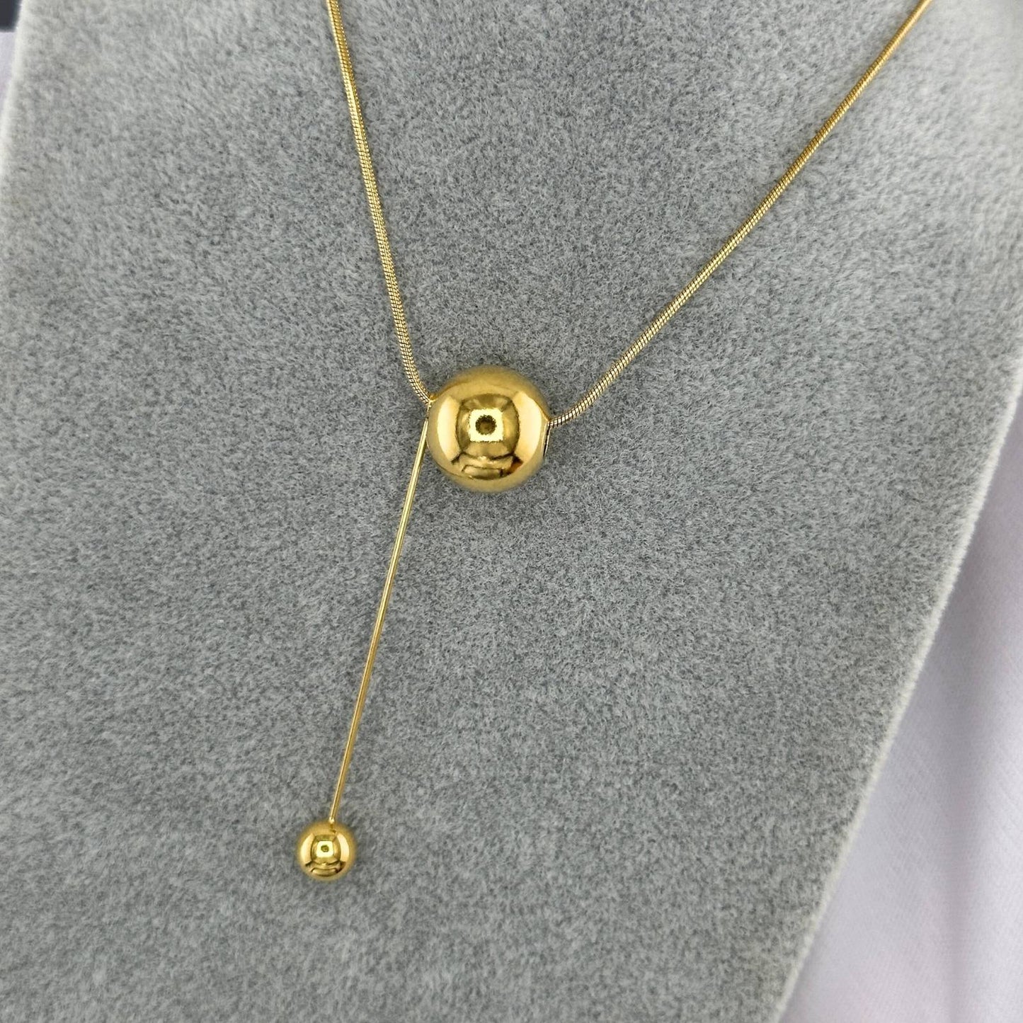 Gold Ball Drop Necklace