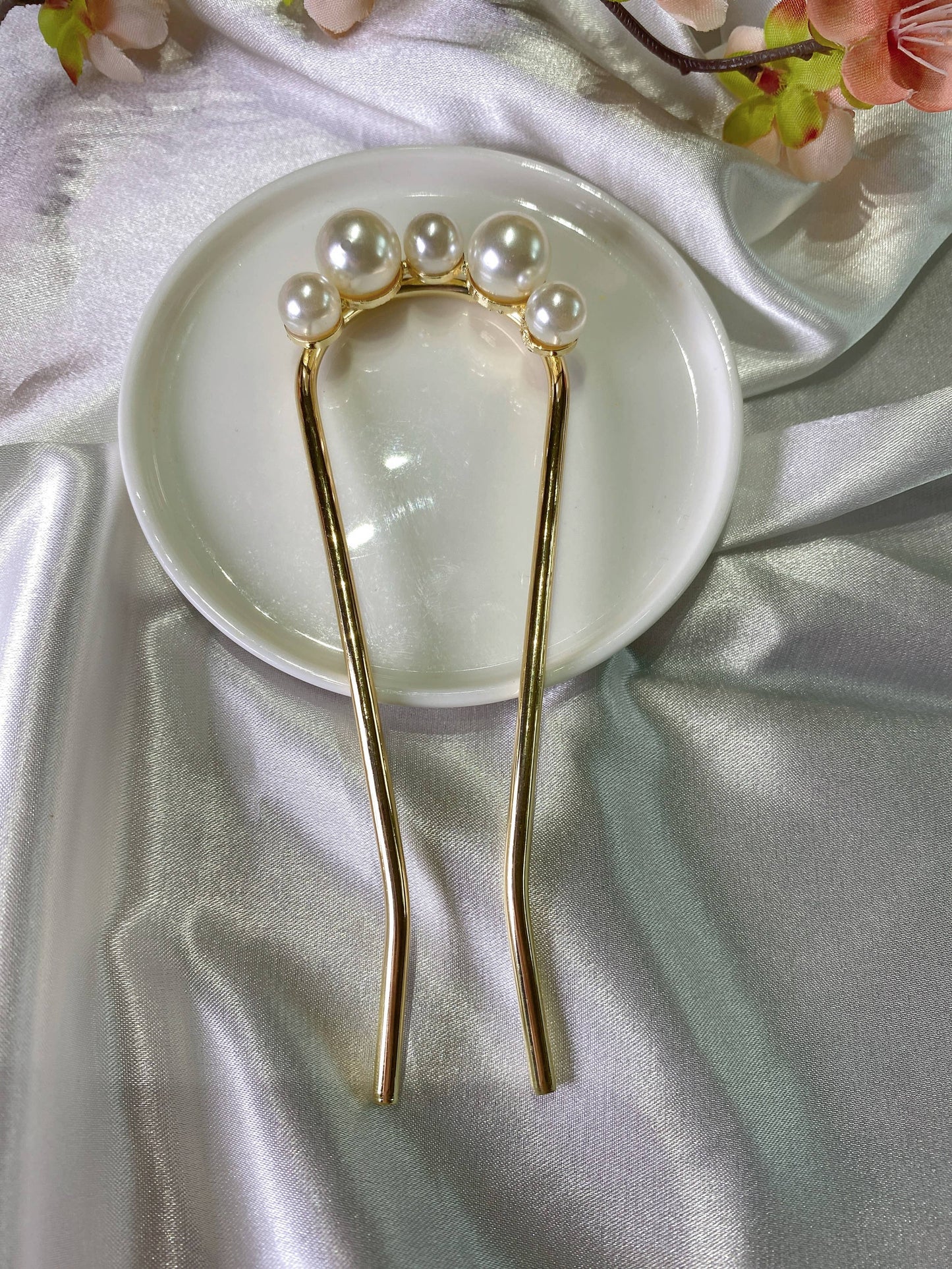 Geometric Hair Accessories,Pearl Hair Slide,Hair Fork