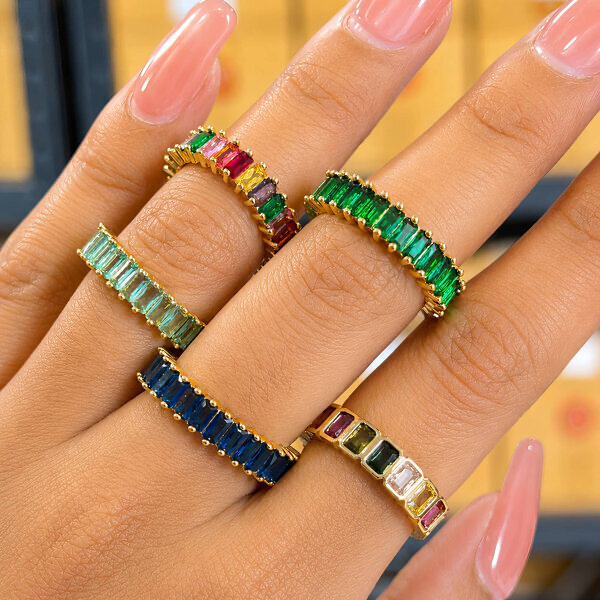 Green Eternity Band Ring