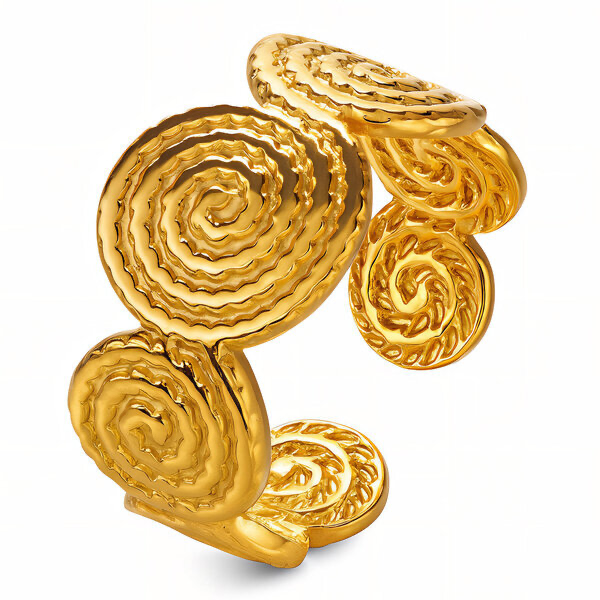 Gold Tone Swirl Cuff Bracelet