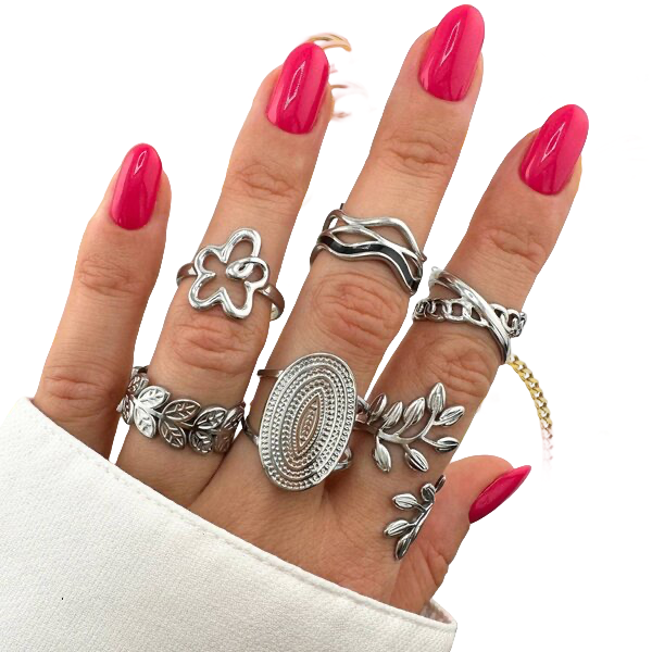 Silver-Oval Ring