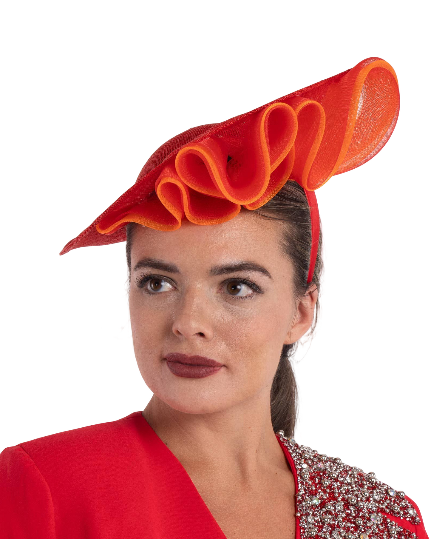 2Tone Crinoline Trimming Sinamay Fascinator