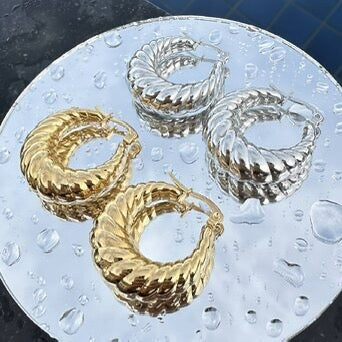 Textured Hoop Earrings