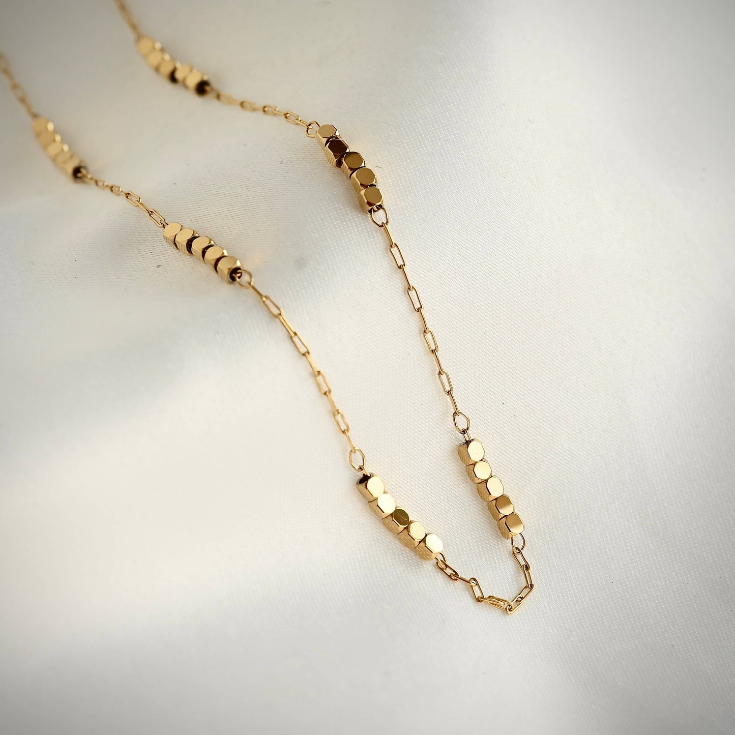 Tanya Cube Beaded Chain Necklace