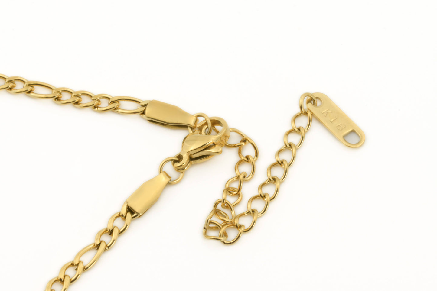 Margaret Figaro Chain Necklace - Figaro Choker - Dainty Gold Chain: Yellow Gold