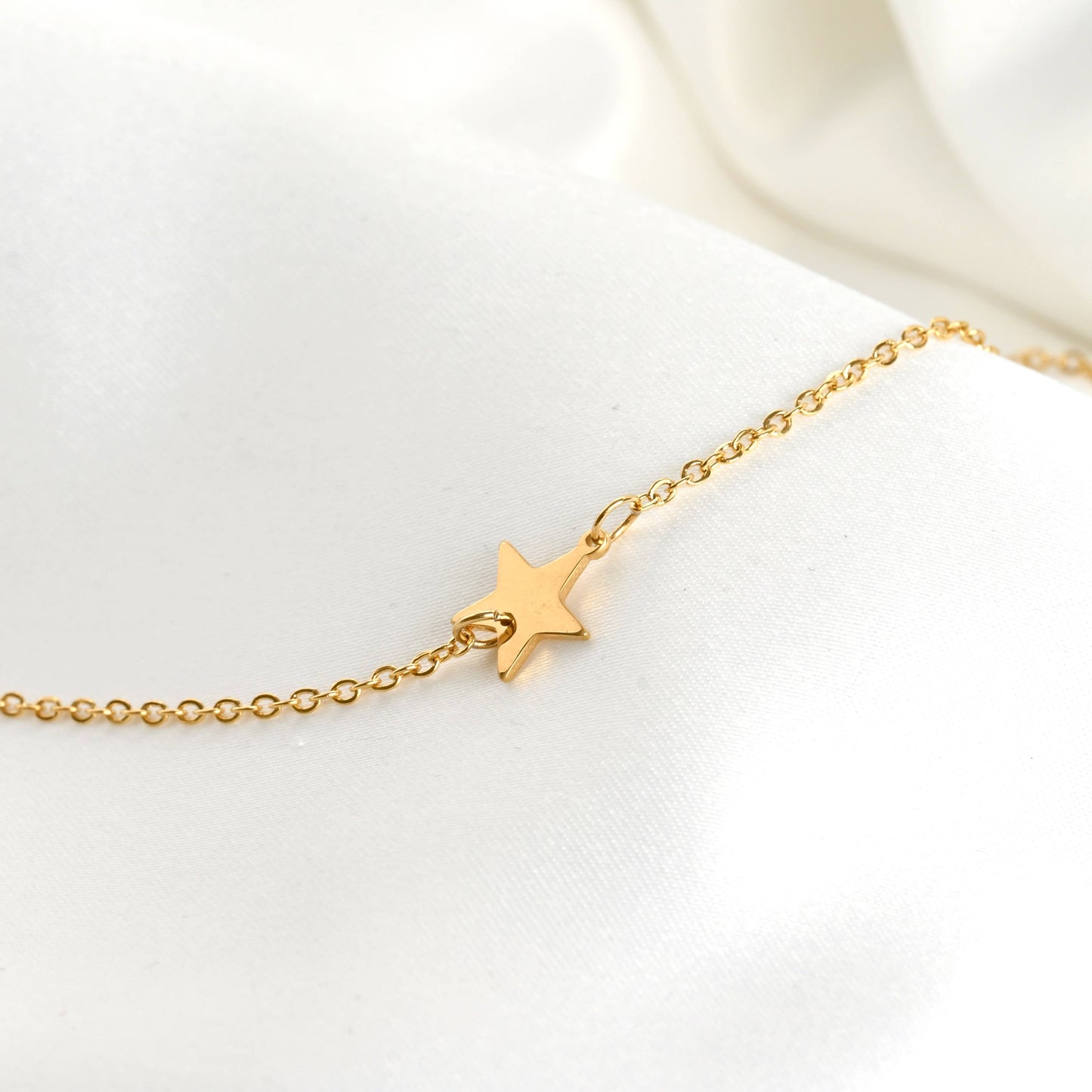 Eleanor Moon and Star Necklace- Waterproof Crescent Necklace : Silver