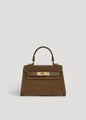 Victoria Bag in Taupe Suede and Dollar Leather