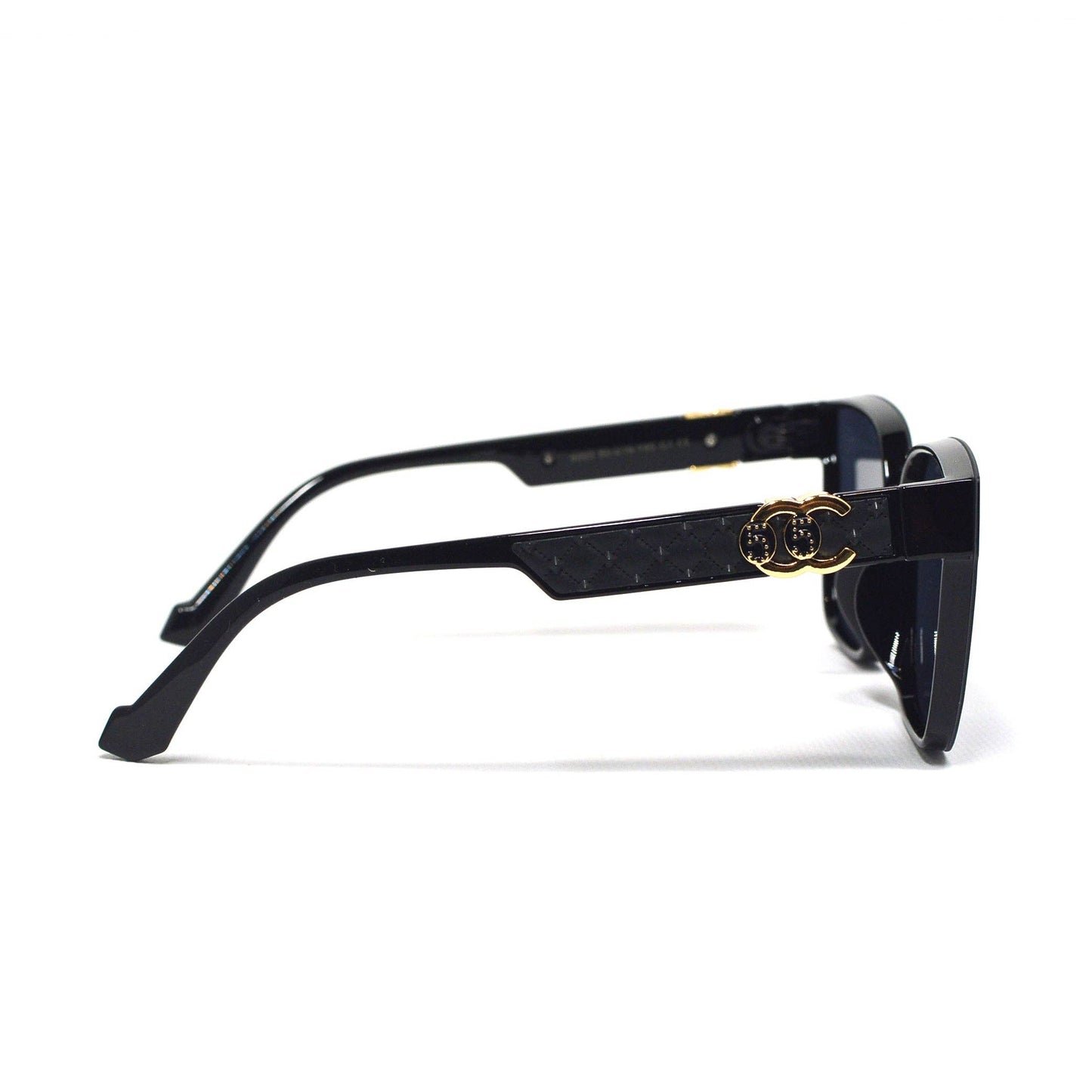 Shade Master Sunglasses with Gold CC Logo - Black