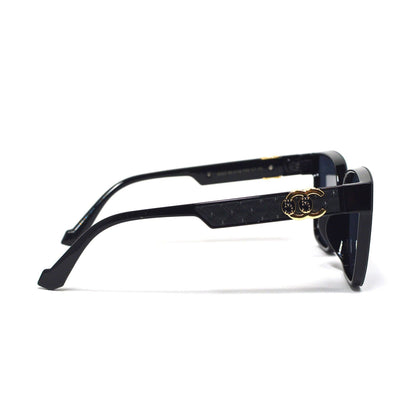 Shade Master Sunglasses with Gold CC Logo - Black