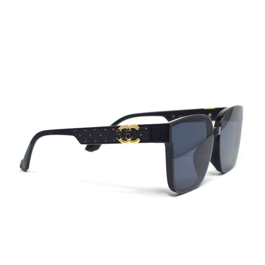 Shade Master Sunglasses with Gold CC Logo - Black