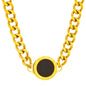 Gold Chain Necklace with Roman Numeral Pendant