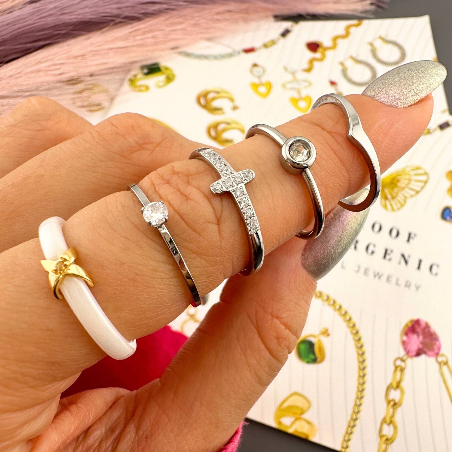 Evie 18k Silver Cubic Zirconia Ring