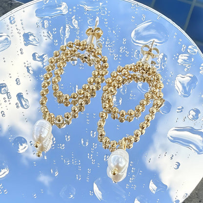 Beaded Pearl  Earrings