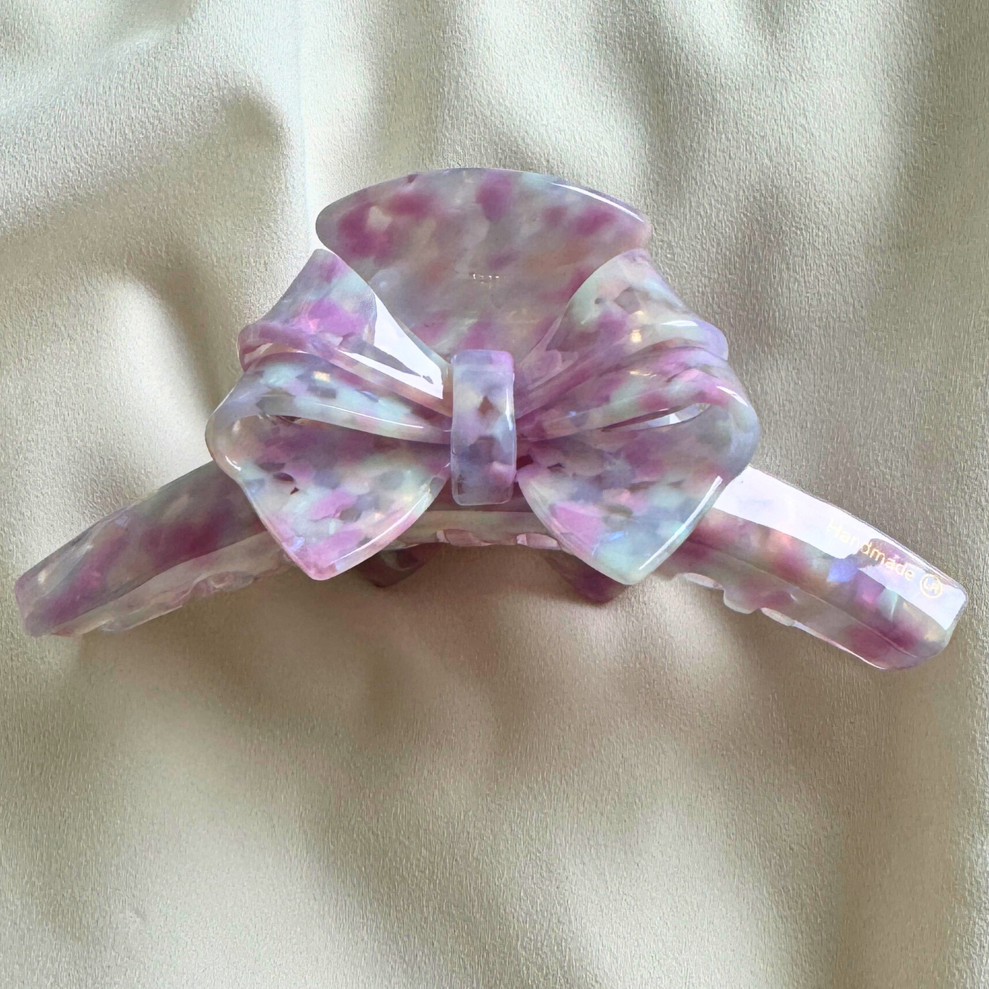 Arianne Cellulose Acetate Bow Hair Claw Clips: Blue
