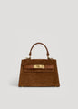 Victoria Bag in Tan Suede and Dollar Leather