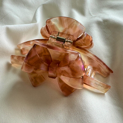 Arianne Cellulose Acetate Bow Hair Claw Clips: Blue