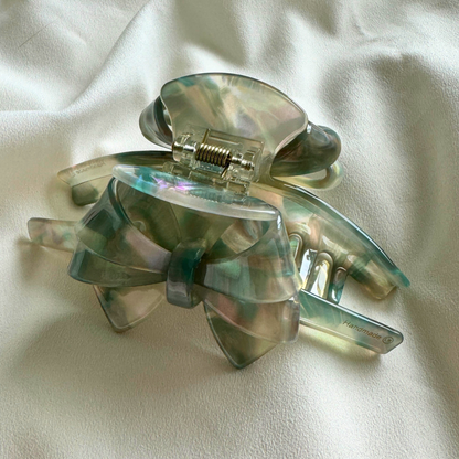 Arianne Cellulose Acetate Bow Hair Claw Clips: Pink