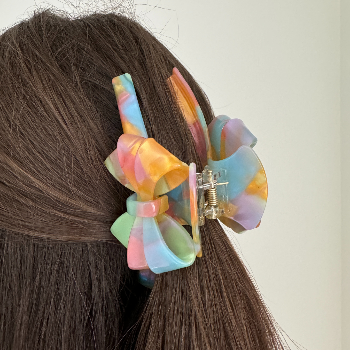 Arianne Cellulose Acetate Bow Hair Claw Clips: Pink