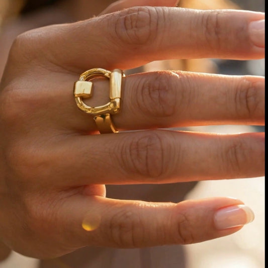 Gold-Tone Link Ring