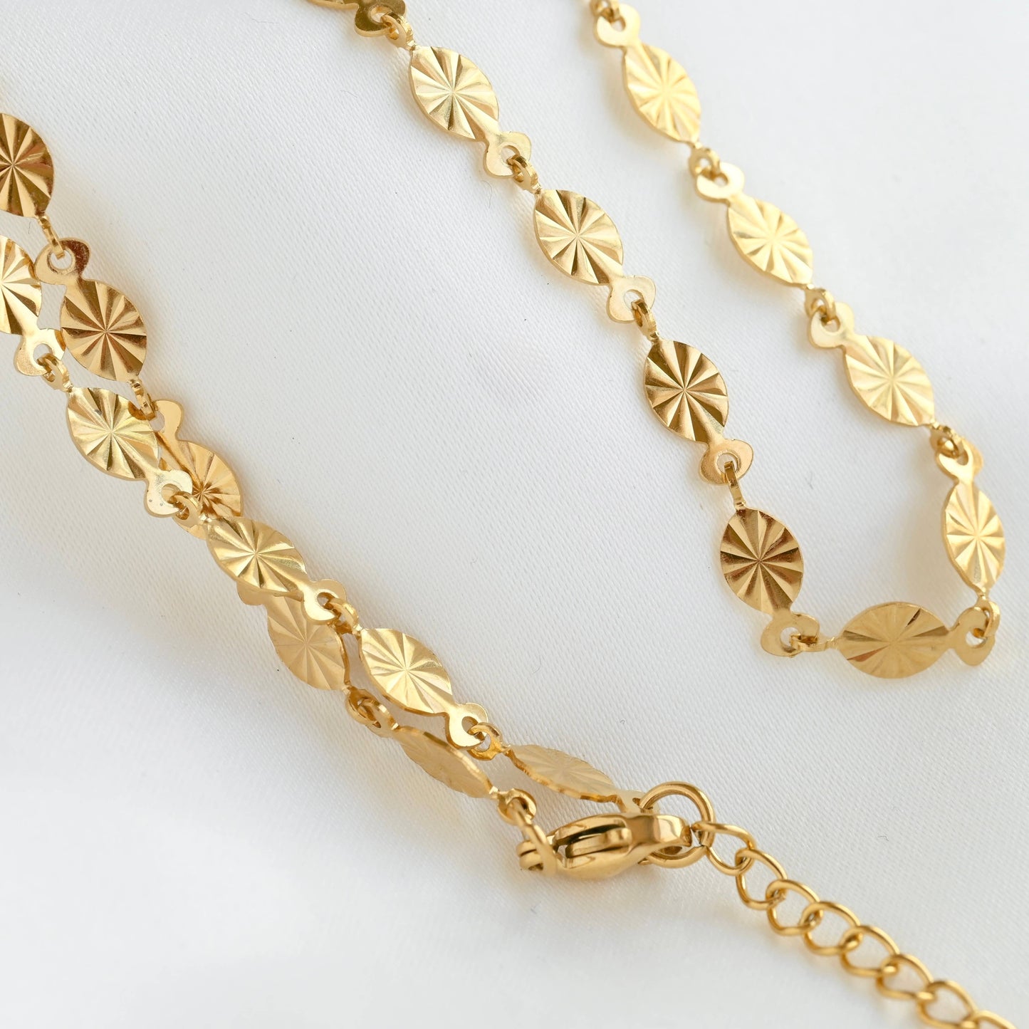 Lucile Sunburst Coin Necklace - Tarnish-free Oval Sunrays Necklace