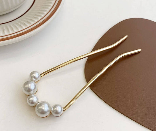 Geometric Hair Accessories,Pearl Hair Slide,Hair Fork