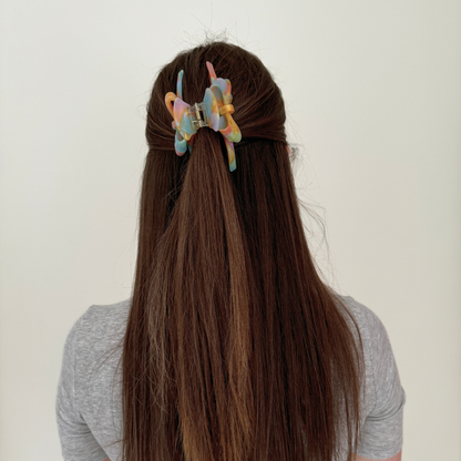 Arianne Cellulose Acetate Bow Hair Claw Clips: Pink