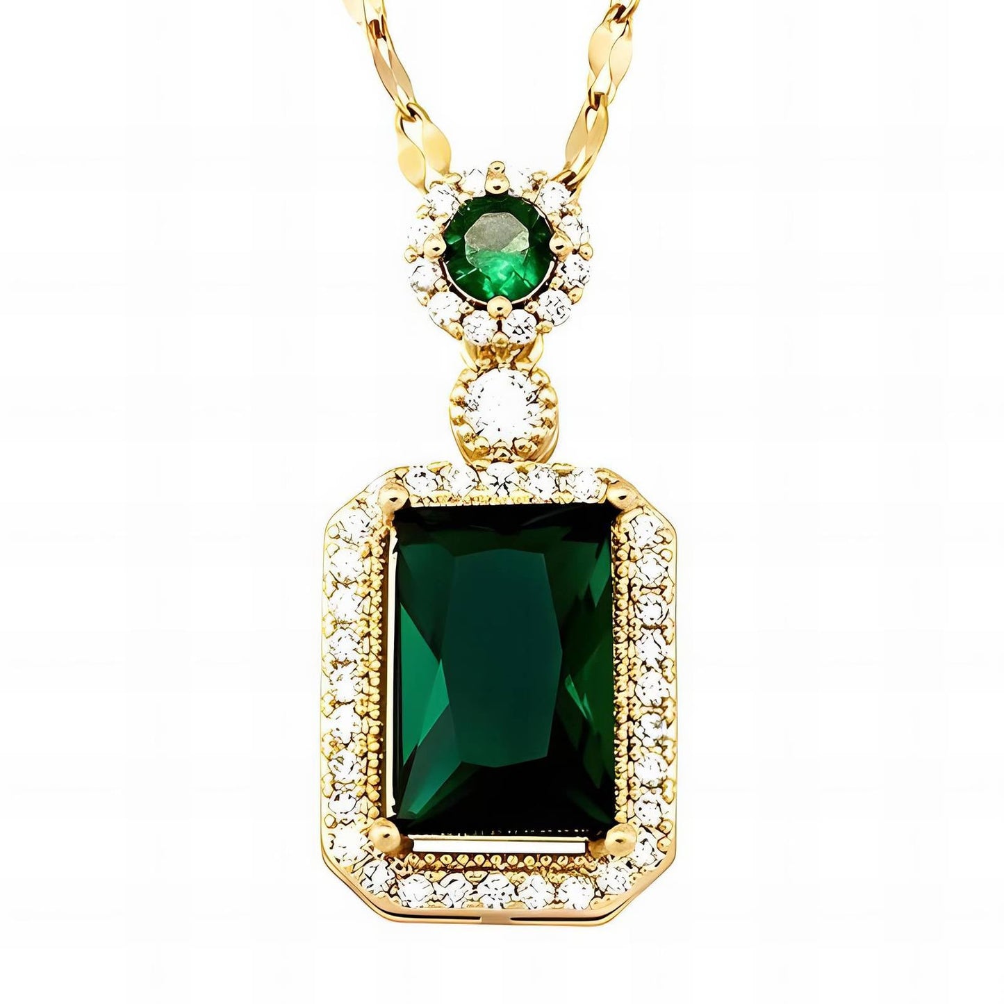 Emerald and Diamond Pendant necklace