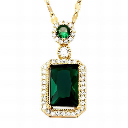 Emerald and Diamond Pendant necklace