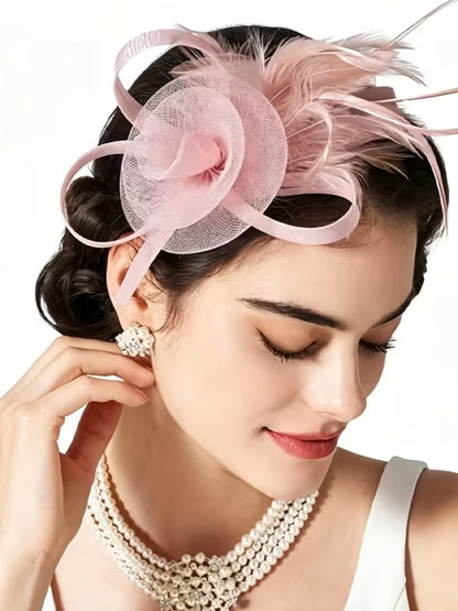 Hot Pink Feather Fascinator Headband