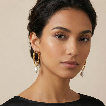 Beaded Pearl  Earrings