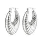 Silver Textured Hoop Earrings