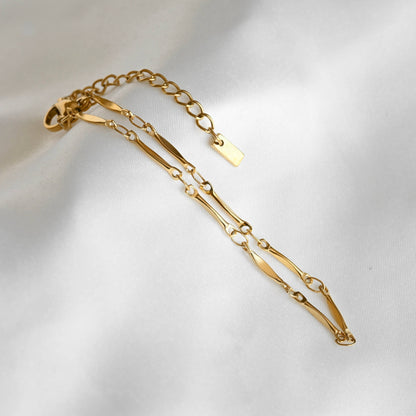 Julia Gold S Link Bracelet - Waterproof Oval Link Chain Bracelet: S Links