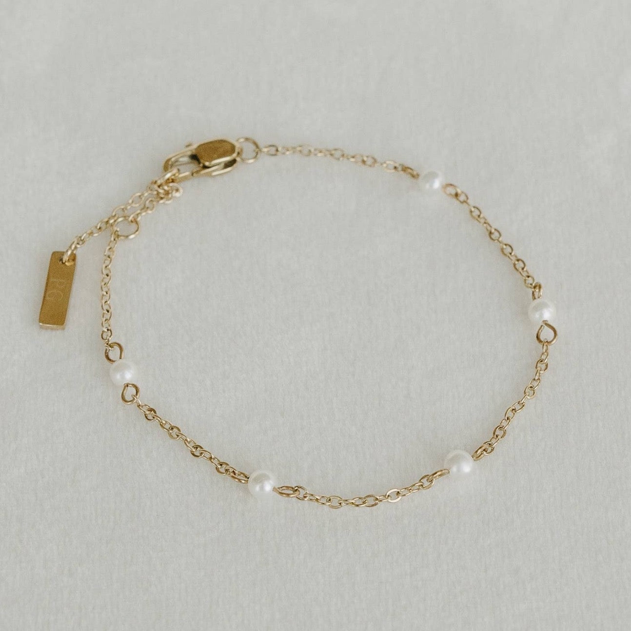 Lilian Gold Station Pearl Bracelet
