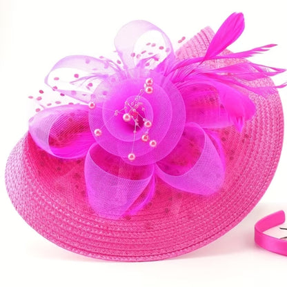Flower Mesh Feathers Hair Fascinators