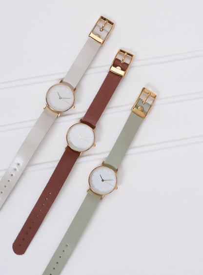 Aurora brown textured / cream and gold Women’s Watch