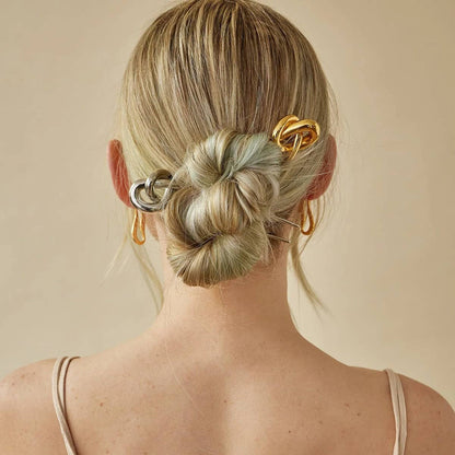 Minimalist Metal Hair Clips – Effortless Updos: Gold