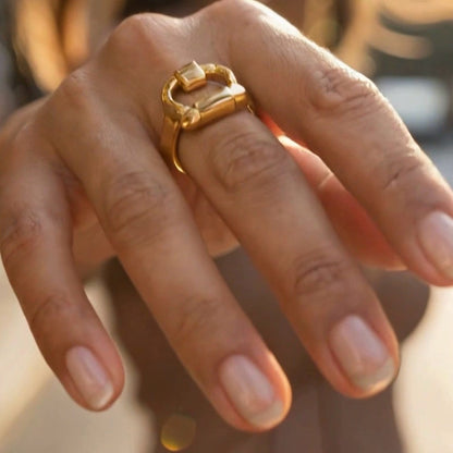 Gold-Tone Link Ring