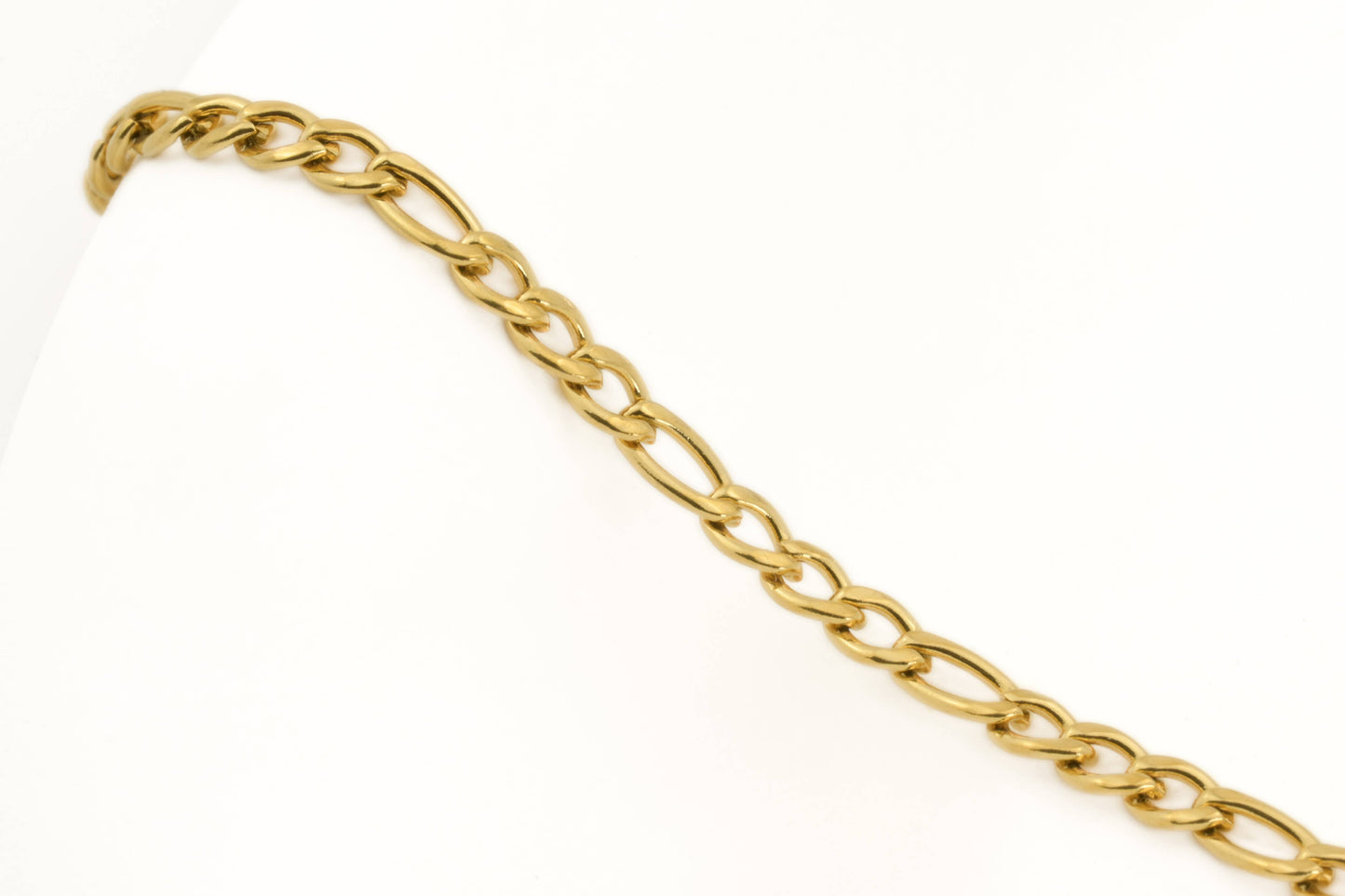 Margaret Figaro Chain Necklace - Figaro Choker - Dainty Gold Chain: Yellow Gold