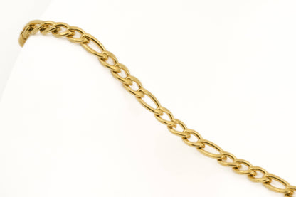 Margaret Figaro Chain Necklace - Figaro Choker - Dainty Gold Chain: Yellow Gold