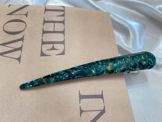 Chloe Acetate Hair Clips, Banana Hair Clip, Hair Accessories,Clip: Green marble