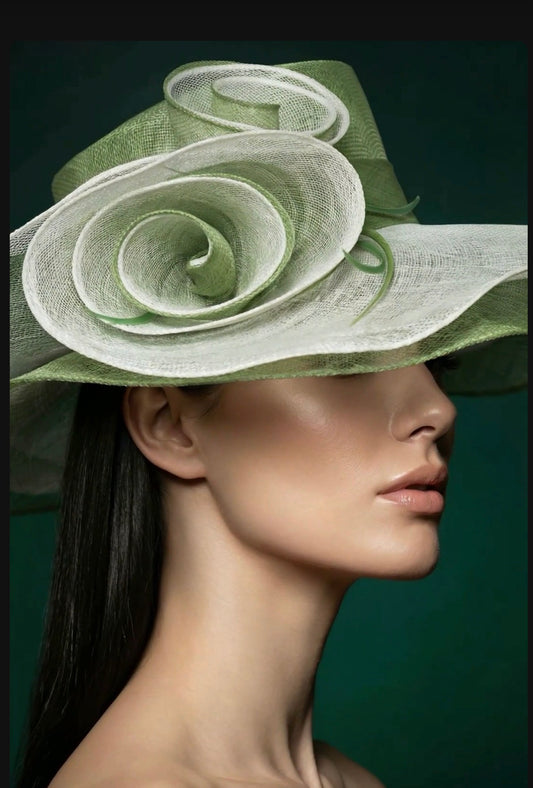 Double Layer Of Sinamay Floppy Hat | 122131: Olive/Ivory