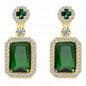 Emerald and Cubic Zirconia Drop Earrings