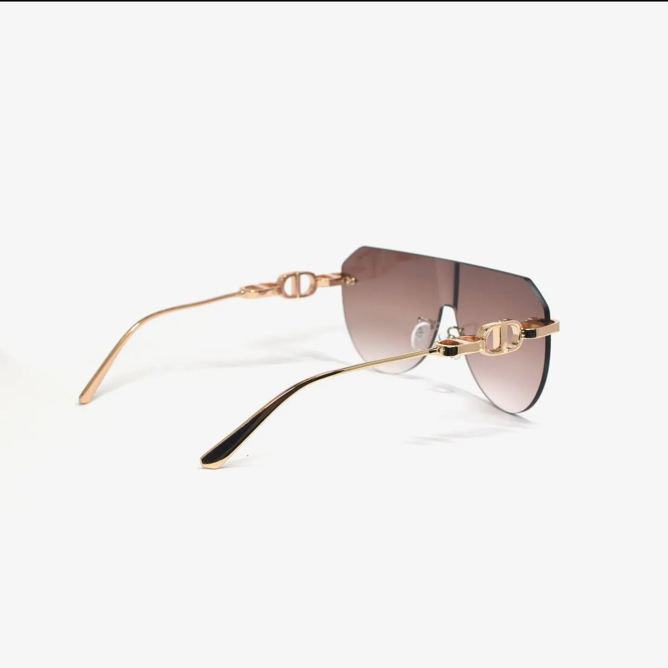 Oversized Rimless Aviator Sunglasses