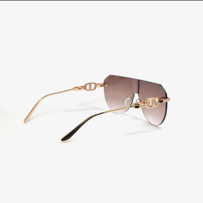 Oversized Rimless Aviator Sunglasses