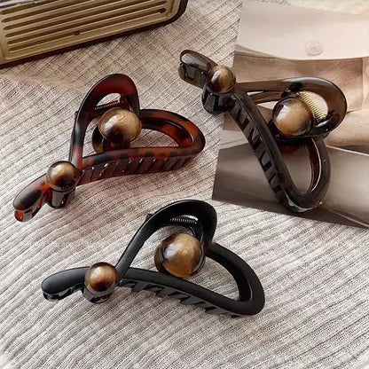 Dhalida Premium Tortoiseshell Hair Claw Clip, Hair Accessories : Black