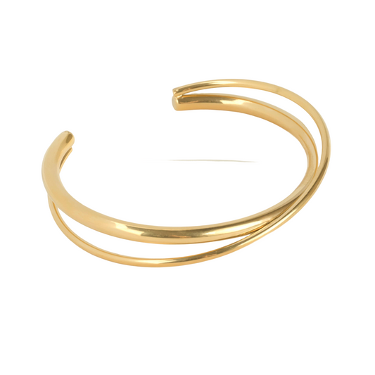 Criss-Cross open Bangle Design.