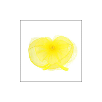 Flower Feather Mesh Fascinator / Headband: Orange