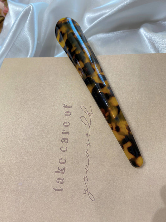 Chloe Acetate Hair Clips, Banana Hair Clip, Hair Accessories,Clip: Dark brown tortoise